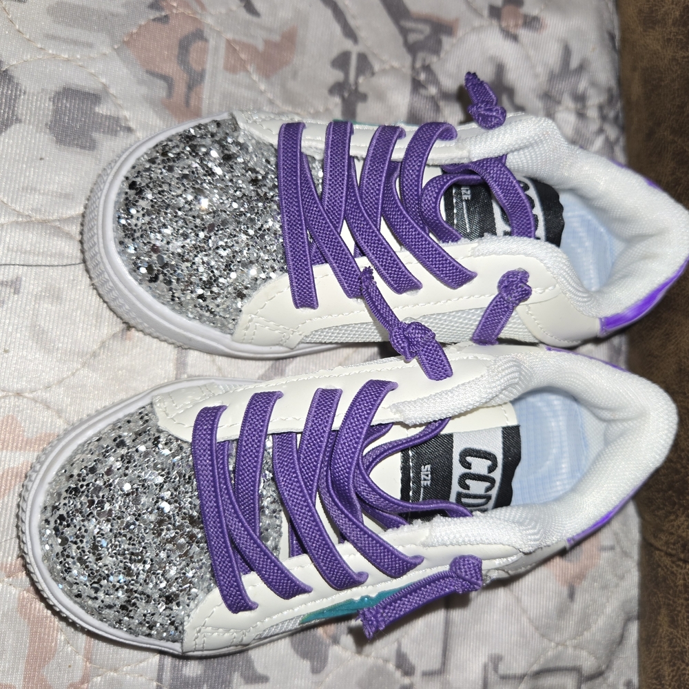 CCM Kids Sparkle Sneakers - Silver and Purple